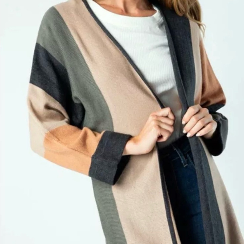 NWOT Baevely Colorblock Cardigan. Purchased from Vici “First signs of fall”